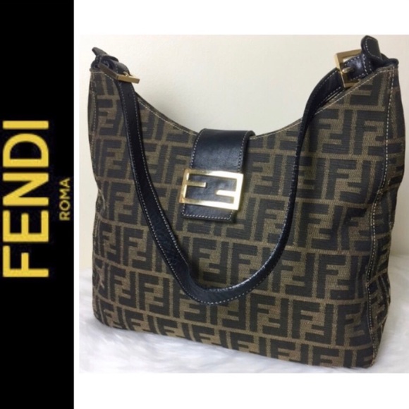 Fendi Handbags - 🎉HP🎉 Vintage Fendi Zucca Canvas Shoulder Bag